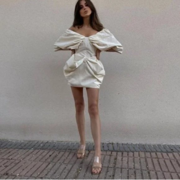 BLOGGER'S FAVE! Zara Voluminous Mini Skirt White Sz XS NWT - Picture 13 of 17